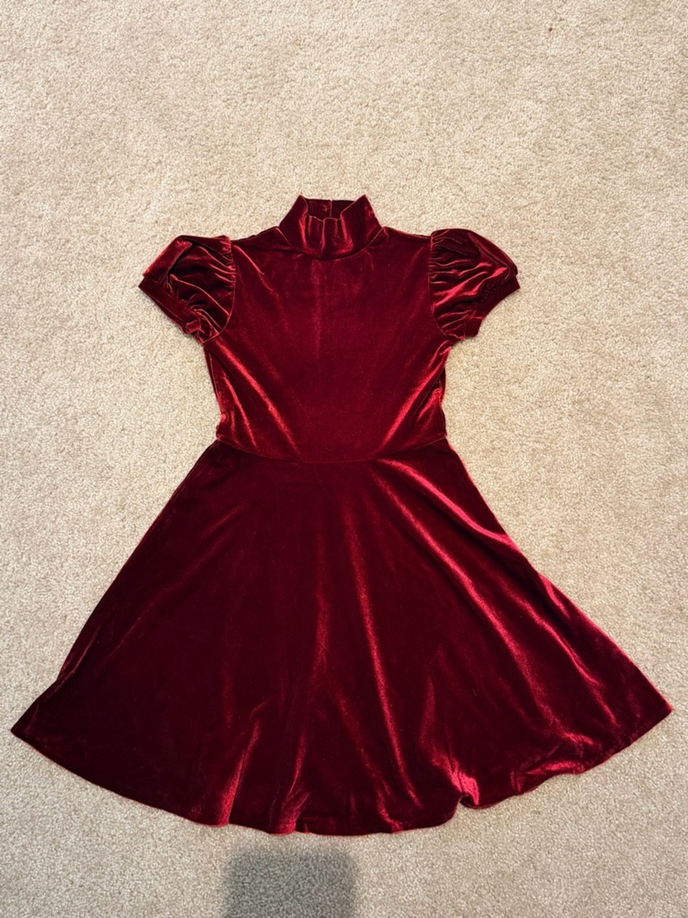 Polo by Ralph Lauren Velvet Dress in Burgundy Red